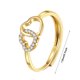 thumbnail image 3 of Anillos para mujer, regalos para mujer, anillo doble en forma de corazón para mujer, anillo de dedo con tachuelas de diamantes y corazón de niña, anillo en forma de corazón, el anillo, 3 of 4