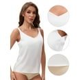 thumbnail image 3 of Unique Bargains Women's V Neck Wide Strap Loose Fit Camisoles S White Y2, 3 of 6