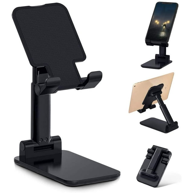Cell Phone Stand For Desk: Angle & Height Adjustable Cell Phone Stand: Foldable Cell Phone Holder, Cradle, Dock, Tablet Stand, Compatible With Iphone 12 11 Pro Max Xs Xr /Ipad/Kindle/Android