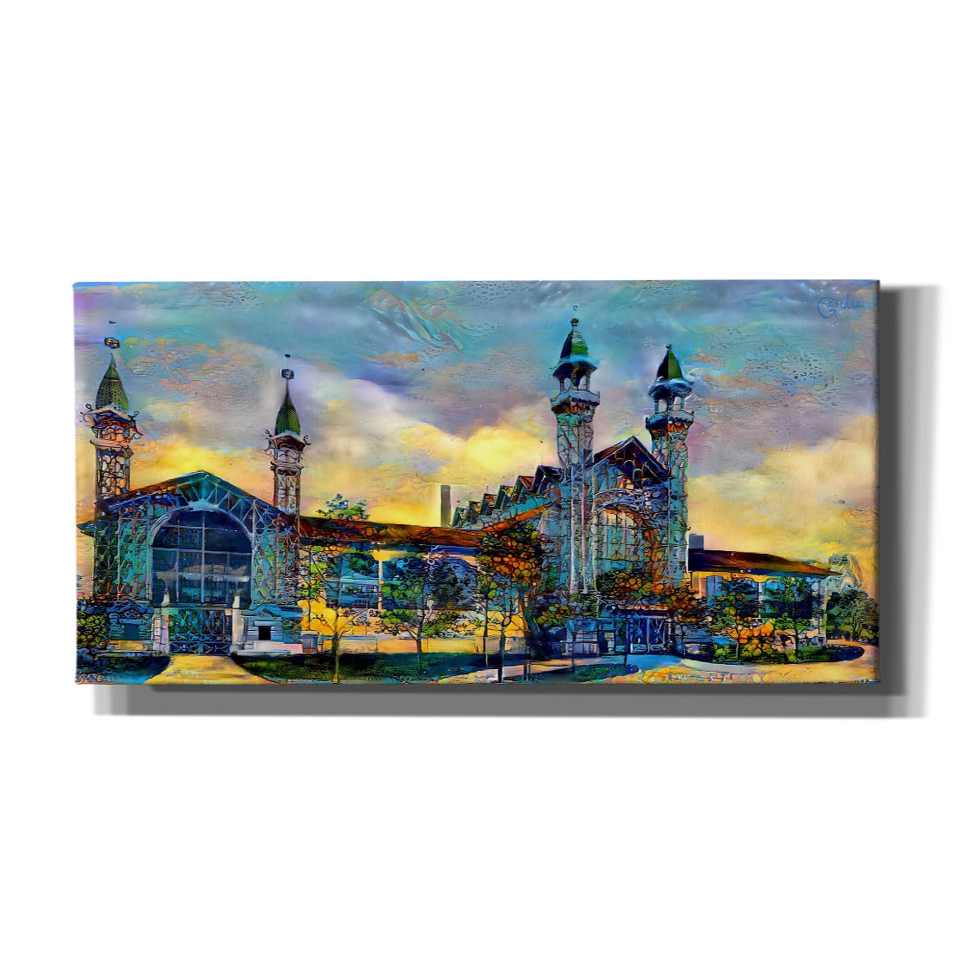 Epic Graffiti Mexico City Antique Chopo Museum by Pedro Gavidia Canvas Wall Art 24 x12