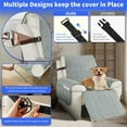 thumbnail image 5 of Hemvt 100% Waterproof Recliner Chair Cover with Pocket, Non-Slip Recliner Covers for Small Recliners, Washable Lazy Boy Chair Cover for Pet, Dog, Light Gray, 23.6'', 5 of 12