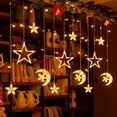 thumbnail image 6 of 2025 Summer Gmogad Ramadan LED Star Moon Curtain Lights 11.5ft Remote Control USB Powered Warm White Eid Home Festival Party Decorations, 6 of 9