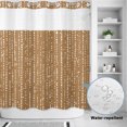 thumbnail image 3 of No Hook Shower Curtain, Abstract Polka Dot Shower Curtains for Bathroom with See Through Top Window, Geometric Dotted Stripes Farmhouse Brown Waterproof & Washable Bath Curtain 66"x72", 3 of 9