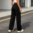 thumbnail image 6 of Ozmmyan Plus Size Womens Cargo Sweatpants Drawstring Elastic Waist Wide Leg Loose Fit Casual Lounge Pants with Side Flap Pockets for Daily Wear, 6 of 8