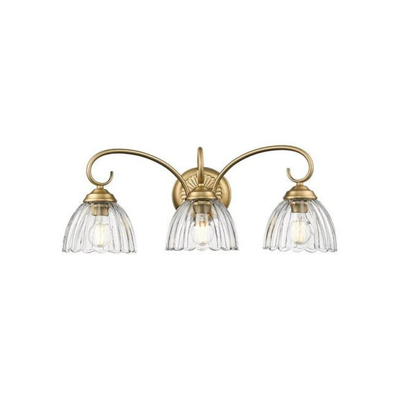 Golden Lighting 6952-BA3 BCB-CLR Audra 3-Light Vanity Light in Brushed Champagne Bronze with Clear Glass