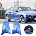 thumbnail image 3 of Trayknick 2Pcs Rearview Mirror Shell Car Styling Horn Design Blue Perfect Matching Side Mirror Cover 51167292745 51162222543 51162222544 for, 3 of 13