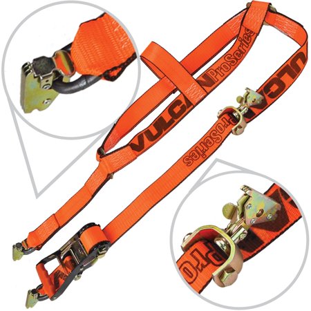 VULCAN Car Tie Down System - E Track - Rolling Idler - Basket Style - 120 Inch - PROSeries - 3 300 Pound Safe Working Load
