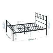 Platform Metal Bed Frame Foundation Headboard Furniture Bedroom Full Size