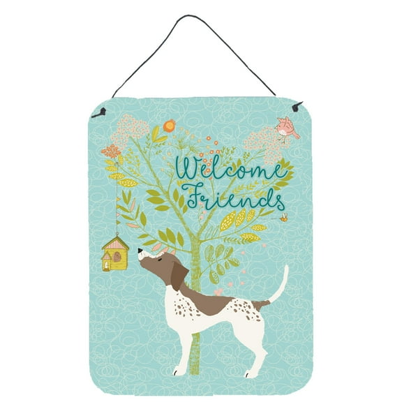 Carolines Treasures BB7593DS1216 Welcome Friends Gun Dog Wall or Door Hanging Prints 12x16 multicolor