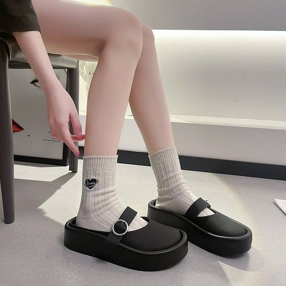 MaryJane chaussures plate-forme école étudiant chaussures collège filles étudiant fond épais Lolita chaussures talon bas femmes Lolita pantoufles plates