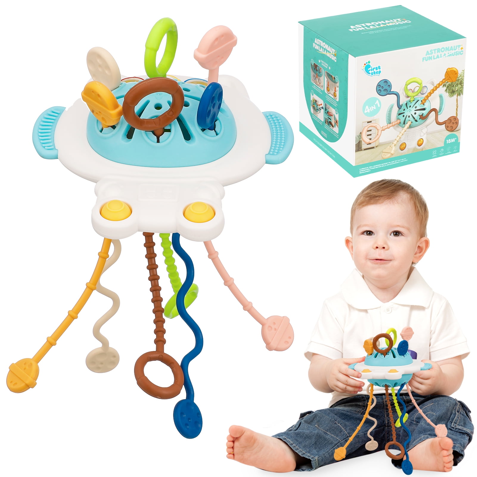 BUBABOX Montessori Pull String Toy,Baby Montessori Toys 1218 Months