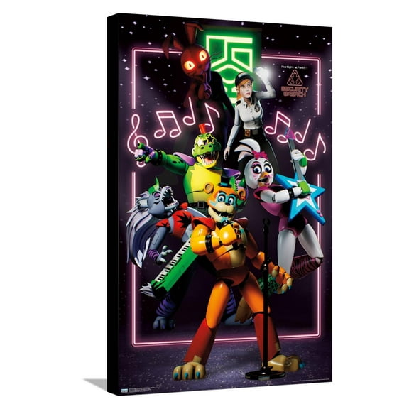 Five Nights at Freddy's: Security Breach - The Band Canvas Wall Poster, 14.725" x 22.375"