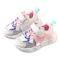 thumbnail image 3 of Karoyedx Little Kids Sneakers Boys Light Up Shoes for Boys Toddler Sole Rubber Glitter Sneakers No Lace Flat Non First Walking Sport Shoes Boys Girls Cute Breathable Shoes Pink Size,9.5, 3 of 8
