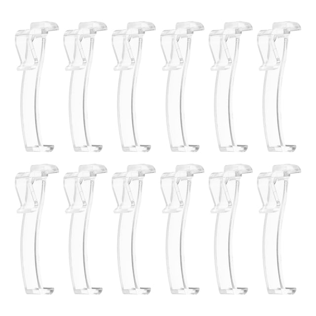 Uxcell 12 Paquete de Clips para Valance Transparentes de 2 pulgadas, Soporte Retenedor de Valance para Persiana Horizontal Estilo 10