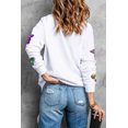 thumbnail image 3 of Women's White Sequin Mardi Gras Graphic Crewneck Sweatshirt - Fun & Casual Style - [ZhiHiMeRi] | (US 20-22)2XL, 3 of 6