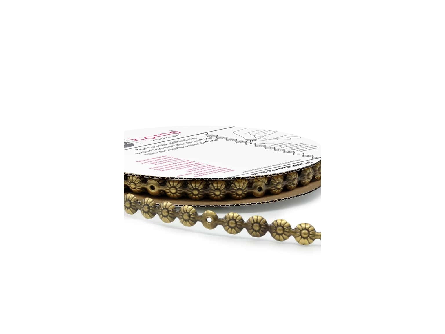 Dritz 7/16" Decorative Daisy Nailhead Trim, Antique Brass, 87 Pc