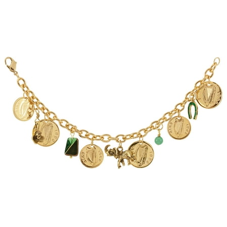 Gold Layered Irish Coin Charm Coin Bracelet