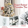 thumbnail image 2 of Patiojoy Artificial Snow Flocked Christmas Tree 7FT Hinged Christmas Tree W/ 919 Branch Tips, 2 of 9