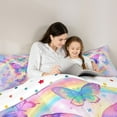 thumbnail image 5 of Castle Fairy Gradient Butterflies Bedding Comforter Set 2pcs for Kids Children,Kawaii Ombre Rainbow Twin Comforter Sets Microfiber,Dreamy Princess Breathable Bedding Set,Lightweight Room Decor, 5 of 8