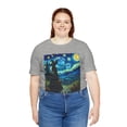 thumbnail image 3 of Unisex Van Gogh Starry Night Halloween Witch Cotton Shirt, 3 of 7