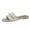 Silver, variant on Bow Knot Slide Sandals for Women Square Toe Slip On Dual Strap Linen & Leather Flat Slippers Non Slip Comfortable Beach Casual Daily Sandals