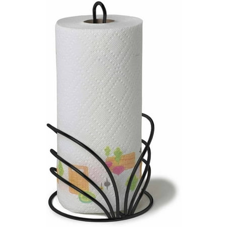 Spectrum Flower Paper Towel Holder, Black