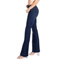 thumbnail image 2 of Angry Rabbit Women's Juniors  Stretchy Premium Flare Jeans (Dark Denim Wash, 27), 2 of 5