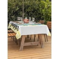 thumbnail image 3 of Outdoor Tablecloth with Umbrella Hole for Patio/Picnic/Party/Camping, Summer Farmhouse Waterproof Table Cloth Rectangle Table Cover Washable, Blue Fish Lemon Mint Leaves Yellow Plaid (60"x 102"), 3 of 8