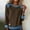 Brown, variant on Women's Tops Women's Solid Color Casual Long Sleeve Round Neck Hem Denim Patchwork Pullover Top Pink M