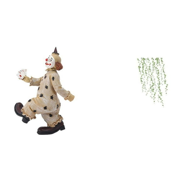 Colección De Figuras De Payasos: Estatuas Decorativas Para Mesa, Centro De Mesa, Vitrina, Comedor O Cualquier Espacio. Incluye Adhesivo De Pared Con Hojas Verdes Y Enredaderas Colgantes. Un