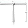 thumbnail image 4 of Shower Shelf and Storage, Stainless Steel Glass Shower Squeegee, Shower Wiper 26cm with Hook without Drilling, Squeegee for Bathroom, Mirror, Glass Cl, 4 of 5