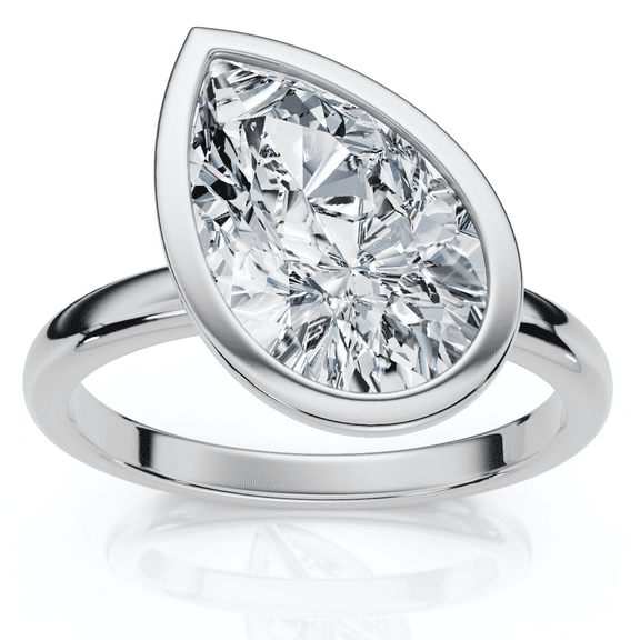 Pompeii Certified 2Ct Pear Solitaire Diamond Engagement Ring 14k Gold or Pt Lab Grown