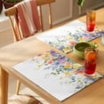 thumbnail image 4 of Pink Spring Flower Placemats Set of 4 Pastoral Floral Leaves Country Rustic Place Mats Indoor Wipeable Table Mats Washable Cloth Dining Table Placemats for Kitchen Holiday Party Home Decor 13x19 Inch, 4 of 9