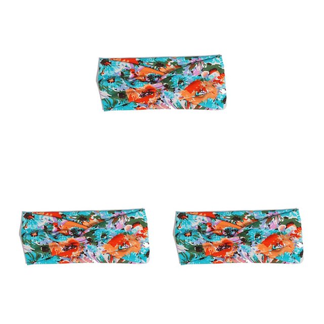 Minnieouse Diadema de ganchillo Estampado de leopardo Deportes Ajustable Alta elasticidad Accesorios para peinados para deportes Estampado floral Type1 NO1