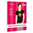 TransferMaster 25 Sheets Printable Iron-on Vinyl Transfer Paper for Dark Fabrics, Laser &amp; Inkjet ...