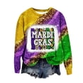 thumbnail image 4 of CEHVOM Chemises Mardi Gras pour Femmes Chandails en Molleton, Chandails en Molleton Mardi Gras Grande Taille, Chandails en Molleton à Manches Longues Col Rond Léopard Graphique Color Block, Chandail Tendance Tops de Carnaval T-Shirt Blouse, 4 of 6