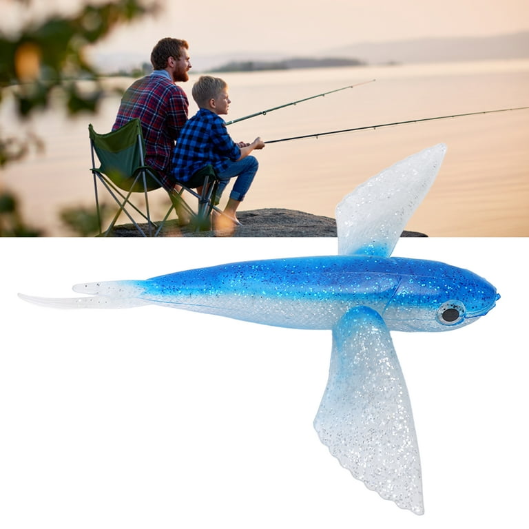 Fishing Bait, Light Weight Flying Fish Lure Compact For Seawater Blue 