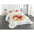 thumbnail image 3 of Ambesonne Bowling Quilted Bedspread Set 3 Pcs, Red Ball Spread Pins, King Size, Red Orange White, 3 of 5