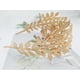 thumbnail image 3 of Corona de diosa, Diadema de hoja, Diadema de boda dorada, Tocado de diosa, Utilizado para joyería nupcial, Tocado de hoja de oro, 13x6.7x15cm (Oro), 3 of 5