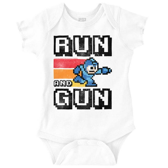 Classic 8-bit Video Game Mega Man Gun Romper Boys or Girls Infant Baby Brisco Brands 12M