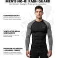 thumbnail image 2 of Exxact Sports Men’s BJJ Rash Guard Long Sleeve, IBJJF Ranked No Gi Jiu Jitsu Compression Shirt for MMA Grappling & Wrestling - (Black/Grey, AL), 2 of 7