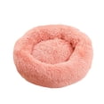 thumbnail image 3 of Cama nido de interior con forma de dona de peluche para cachorros, perros pequeños, medianos y grandes. rosa, 3 of 8
