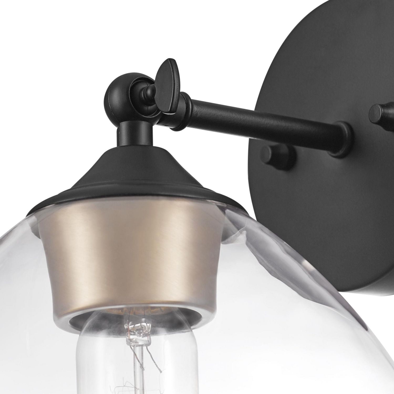 Harrow 1-Light Matte Black Wall Sconce with Clear Glass Shade