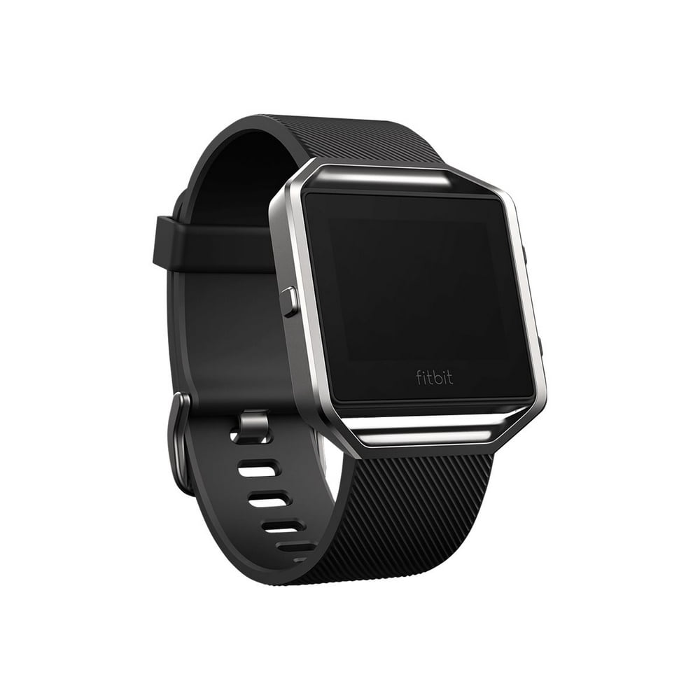 fitbit blaze black silver smartwatch