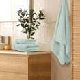 thumbnail image 3 of MALLONI HOME Ultra Soft 3 Pack Cotton Towel Set, Contains a Bath Towel 28x55 inch, a Hand Towel 16x24 inch & a Wash Coth 12x12 inch, Ideal Everyday use, Compact & Lightweight - Sea Green, 3 of 6