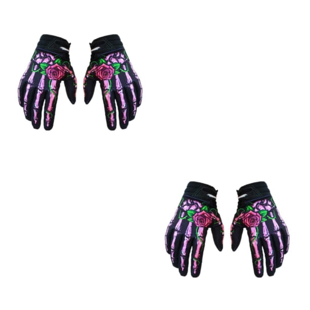 Sonducket Guantes de ciclismo multifuncionales de nailon para motocicleta, transpirables y ligeros, con dedos completos, color rosa L rosa l 2Conjunto