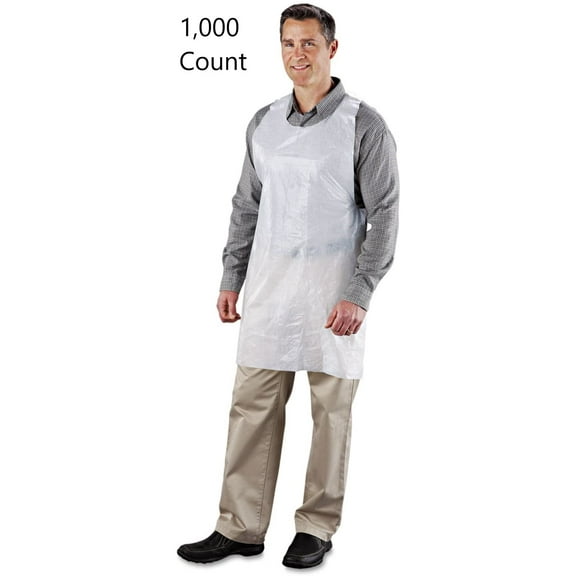 Royal Poly Apron, White, 24 Width x 42 Length - Includes Ten Packs of 100 Each