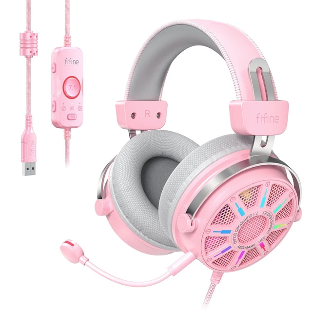 Audífonos gamer FIFINE H19P USB con sonido envolvente 7.1 para PC/PS5/PS4