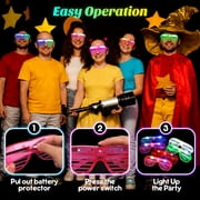 20 Pack LED Glasses Dance Party Favors Light up Glasses, Glow In The Dark Party Supplies Accessories for Adult,New Years Eve Party Supplies 2026 Neon glasses Birthday Party Favors