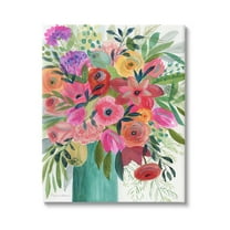 Stupell Industries Bold Red & Pink Mixed Bouquet Botanical & Floral Painting Gallery Wrapped Canvas Print Wall Art